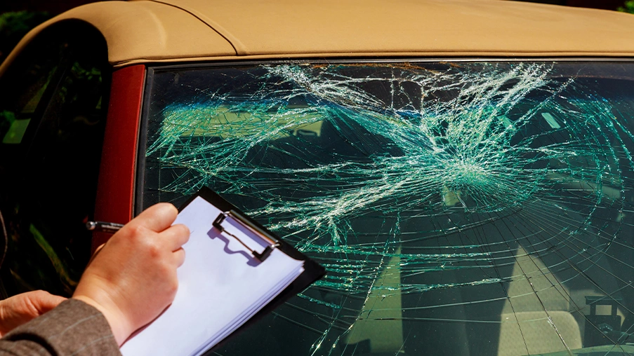 Hidden windshield damage