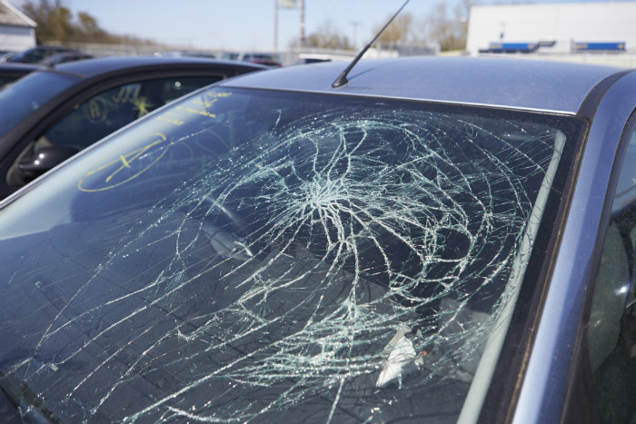 Broken windshield discount