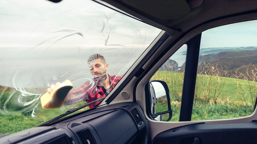 Remove stain from tempered glass