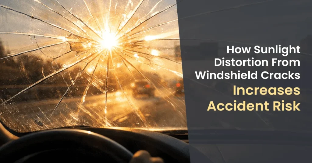how sunlight distortion from windshield cracks