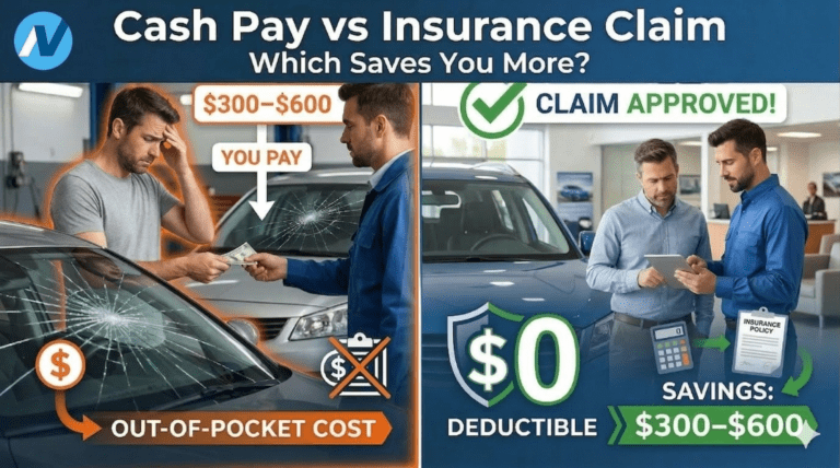 Cash Pay vs Insurance Claim for Windshield Replacement | Cost Comparison Guide