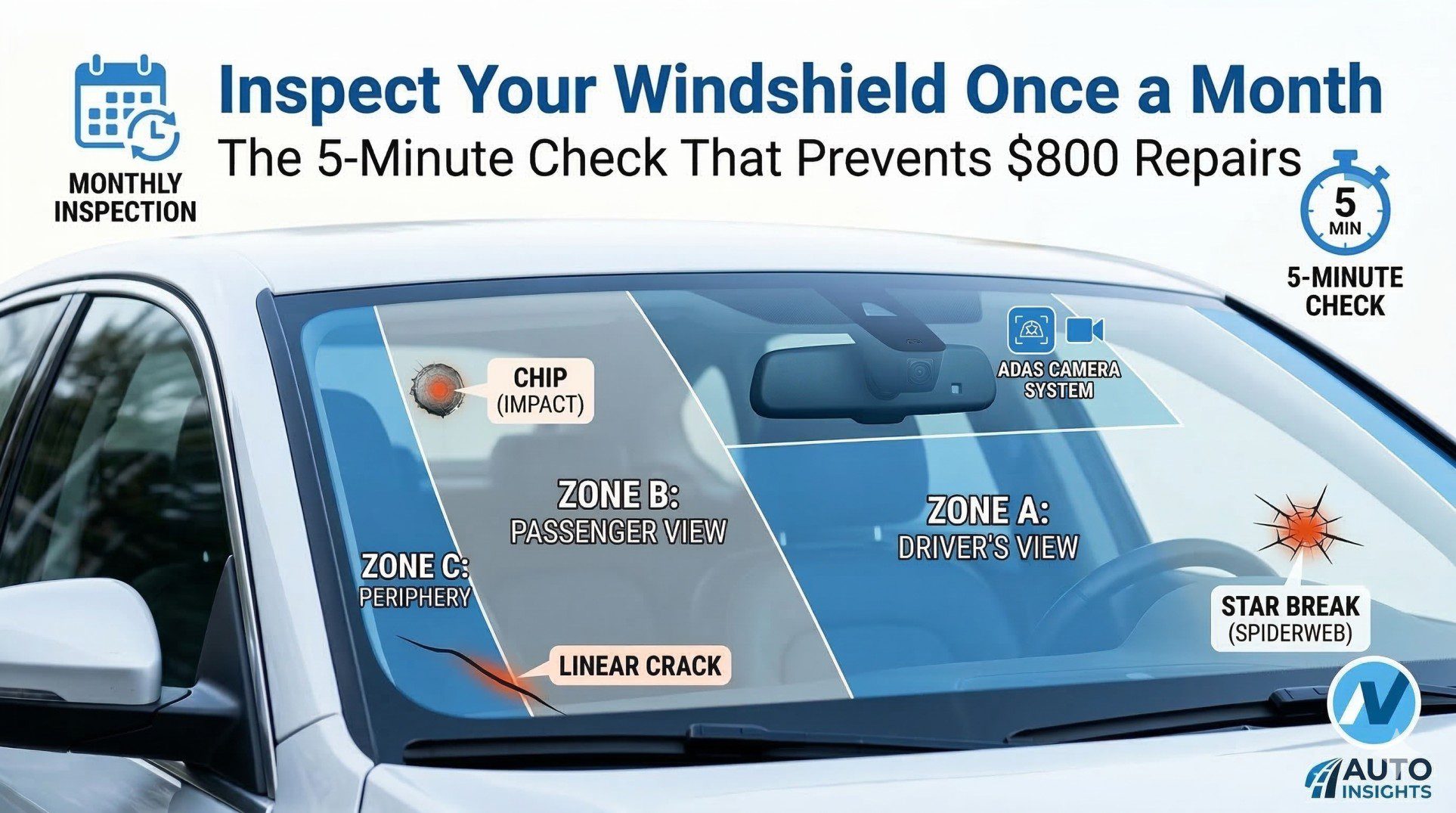 How Often Should You Inspect Your Windshield for Damage? | Monthly Checklist + State Schedules