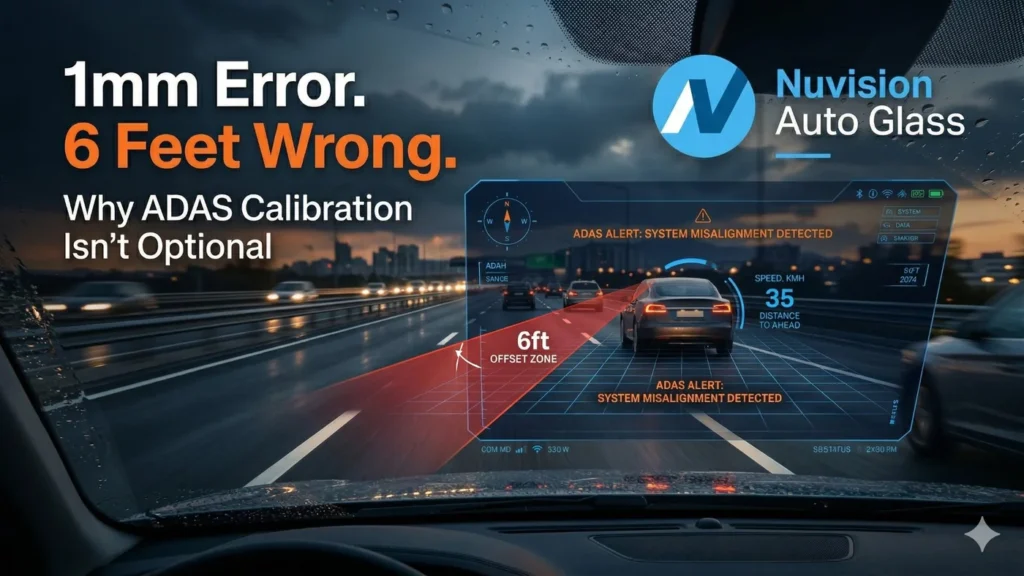 ADAS camera misalignment causing 6 foot detection error on highway after windshield replacement